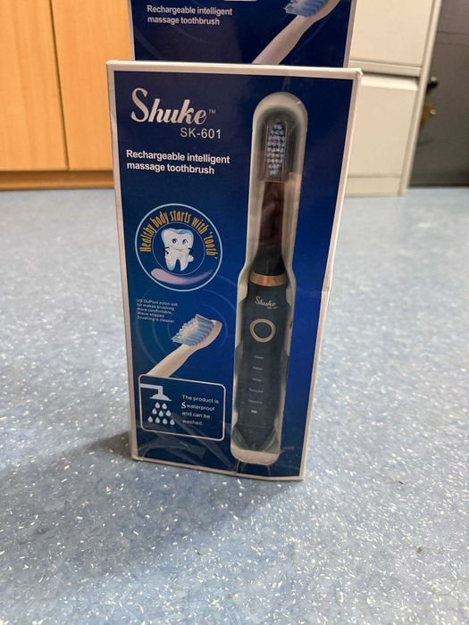 Зубна електрощітка shuke sk601-s, usb - зарядка, 4 насадки