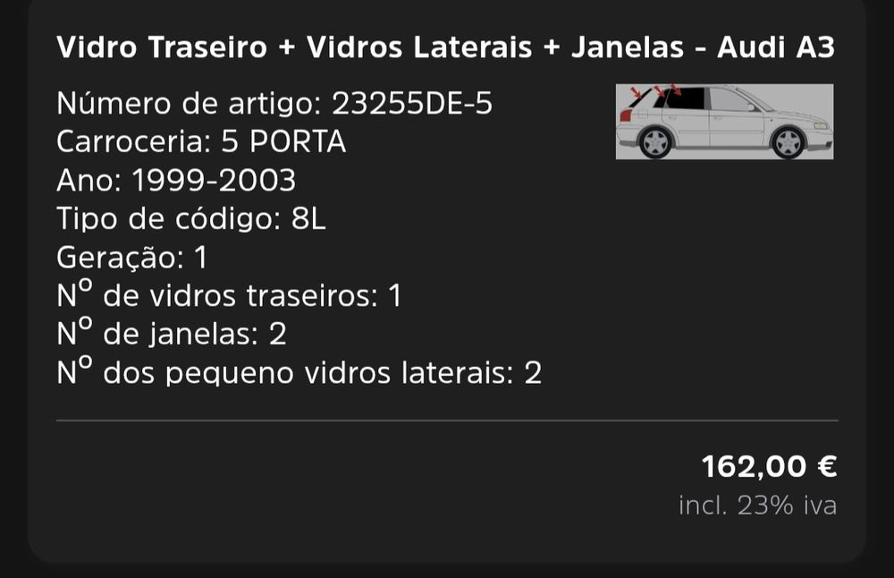 Películas Audi A3 NEGOCIAVEL