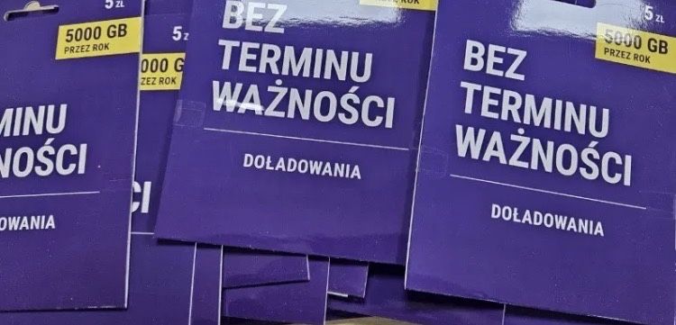5 kart SIM - Cały rok aktywna karta sim z internetem. Idealna do lokalizatora GPS kamery starter Play odNowa