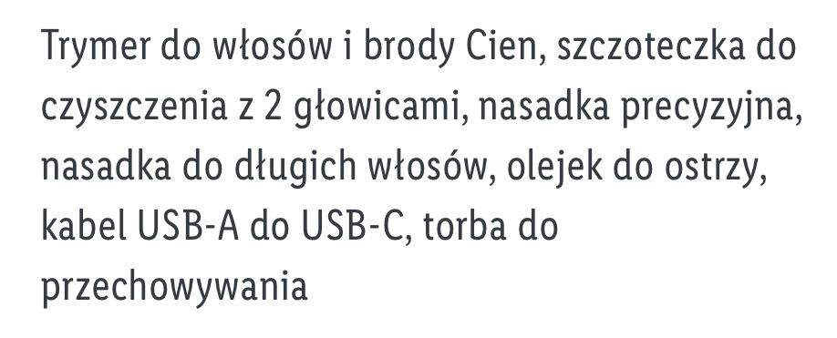 Nowy trymer do włosów i brody Cien