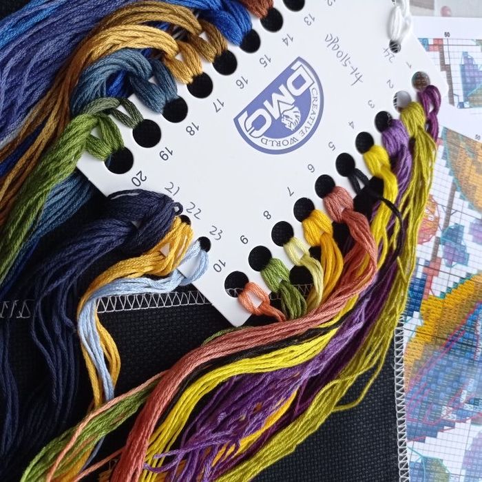 Набор для вышивки крестиком Сине желтые птицы