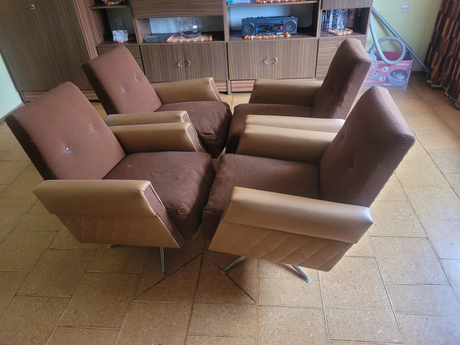 Fotele obrotowe PRL 4 szt