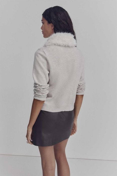 Sweter kardigan S nowa kolekcja z kołnierzem beżowy PROMOCJA DIVIDED