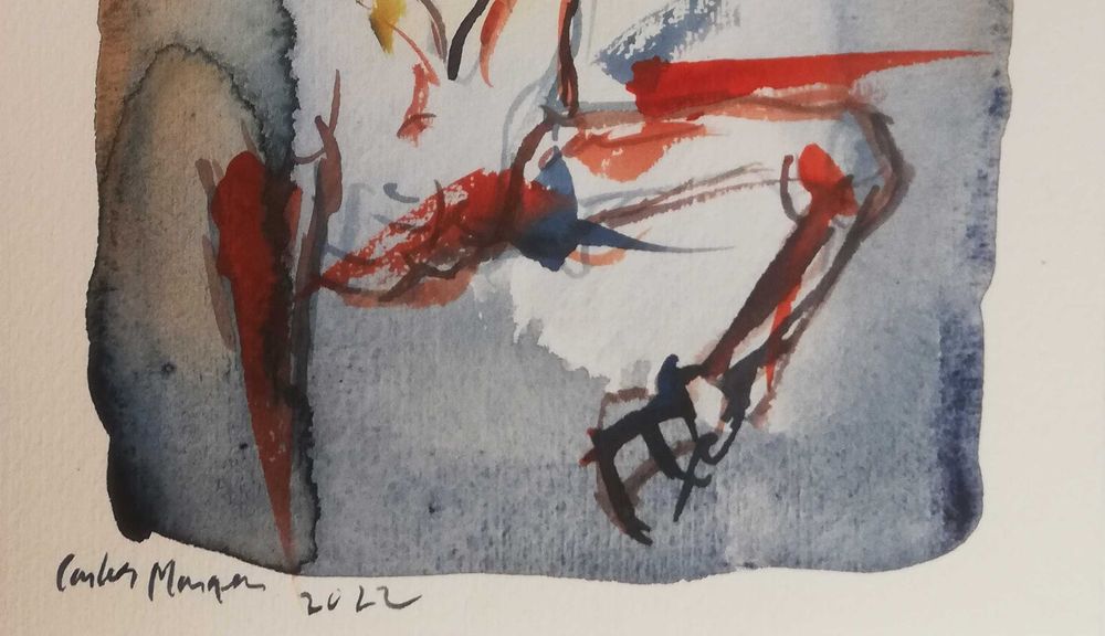 Aguarela. Cavalo. Original de Carlos Marques