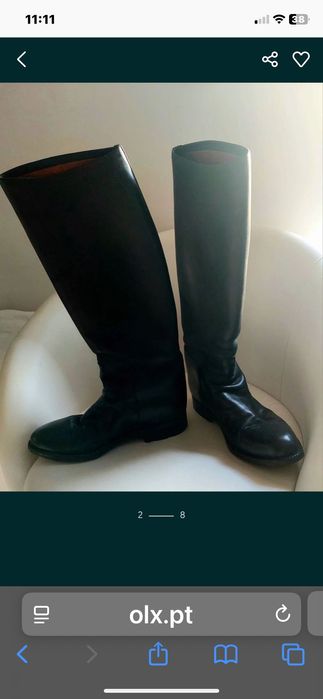 Botas de montar em pele