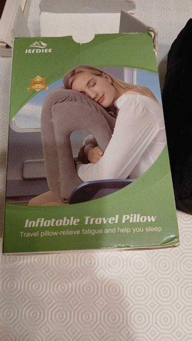 Travesseiro de viagem e proteção de luz insuflável NOVO