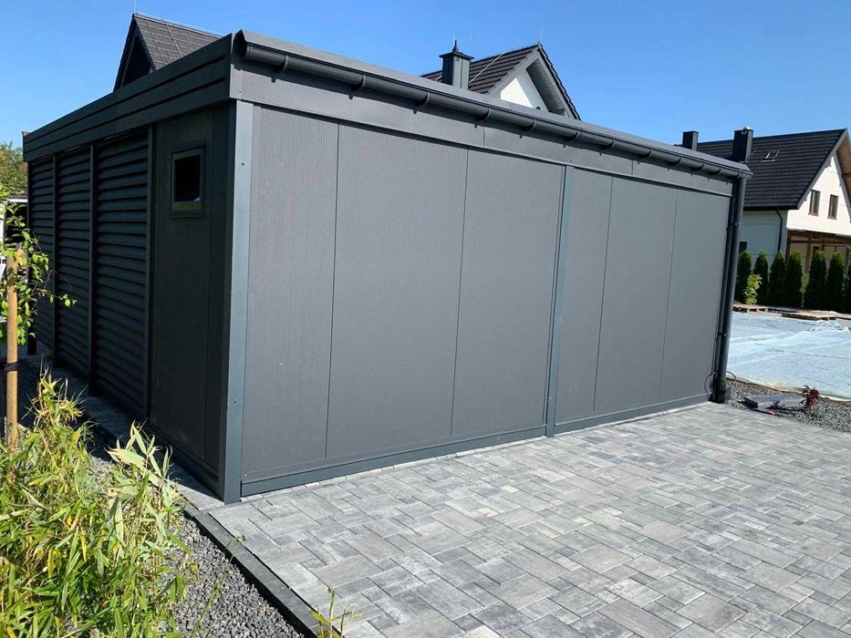 Solidna Wiata 5x7m z Pomieszczeniem PIR Profile 100x100 - Strefa 1,2,3