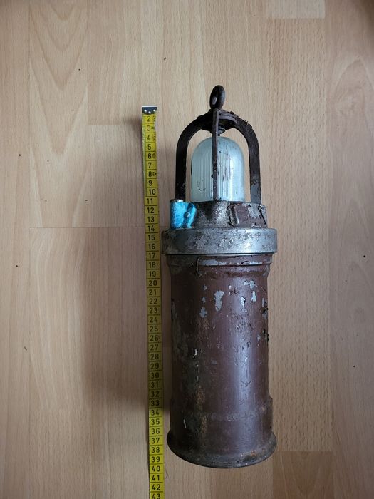 Stara lampa Panzernotlicht górnicza kopalniana karbidowa benzynowa kolekcjonerska