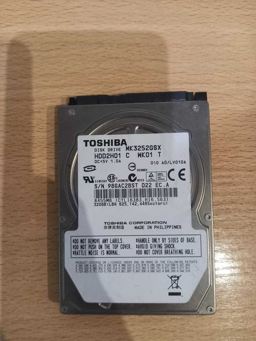 Disco rígido HDD 2.5" toshiba 320gb SATA (MK3252GSX)