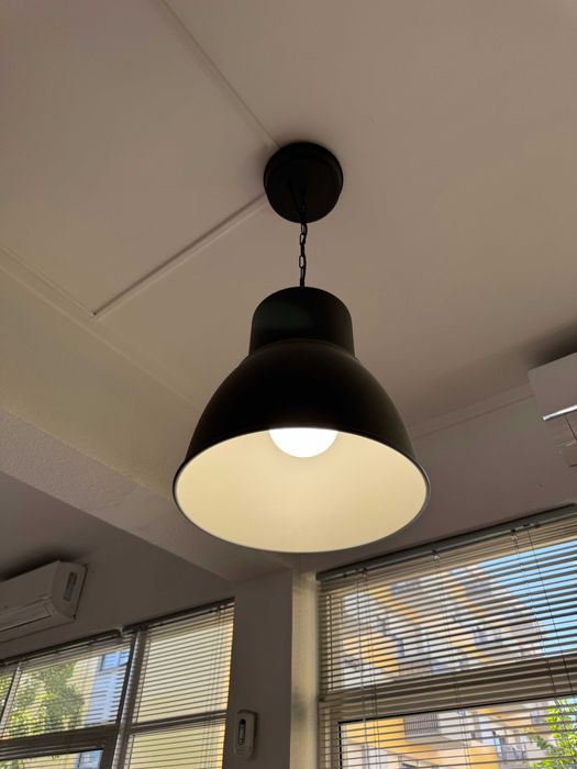 Candeeiro Suspenso IKEA HEKTAR 38cm–Cinzento Escuro–Excelente Estado