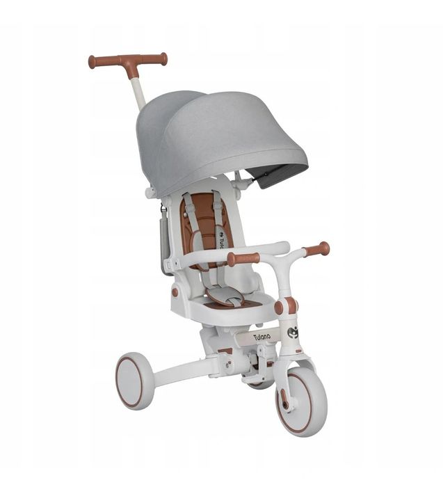 Rowerek trójkołowy Tulano 4w1 Noah 35 wózek spacerowy NOWY beżowy bieg