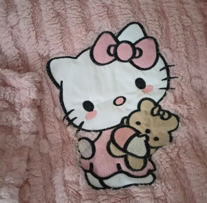 Теплая женская пижама плюшевый домашний костюм Hello kitty