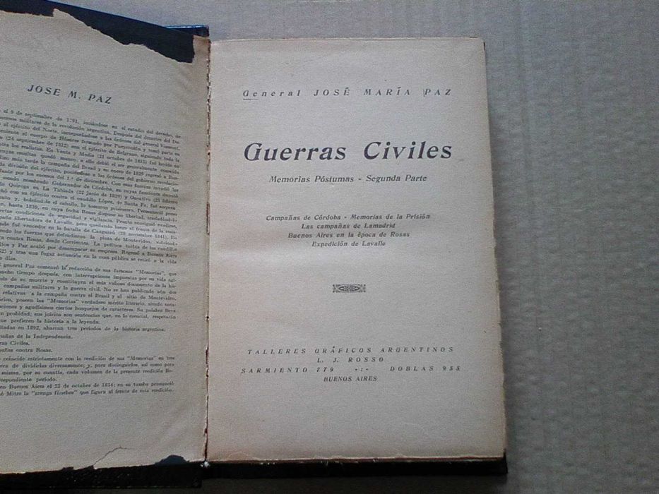 Memorias Póstumas 3 Partes - General José María Paz
