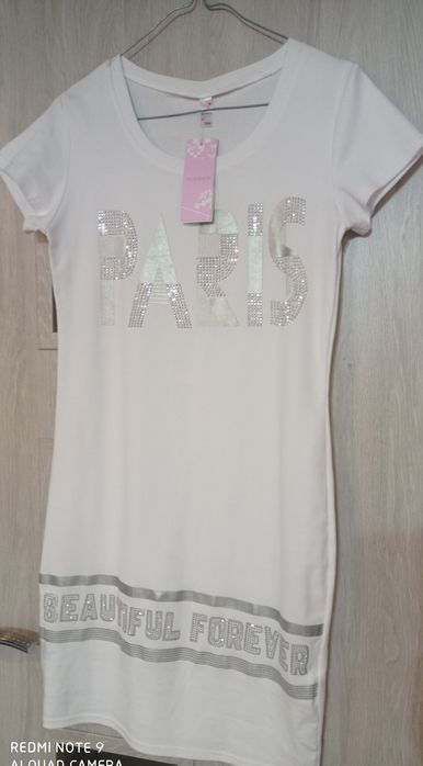 Sukienka biała z cyrkoniami