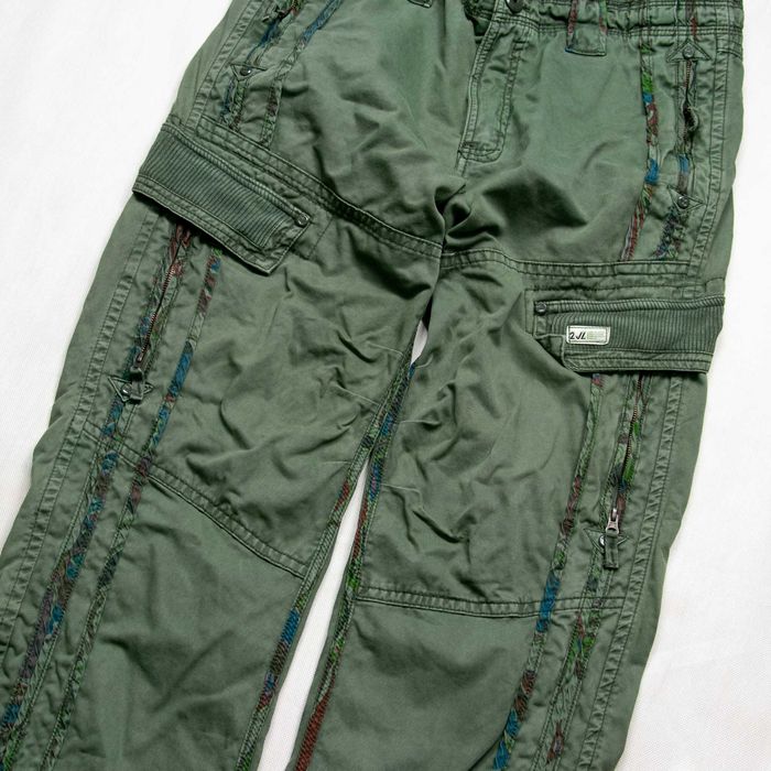 Jetlag y2k baggy spodnie cargo z paskami L/XL khaki