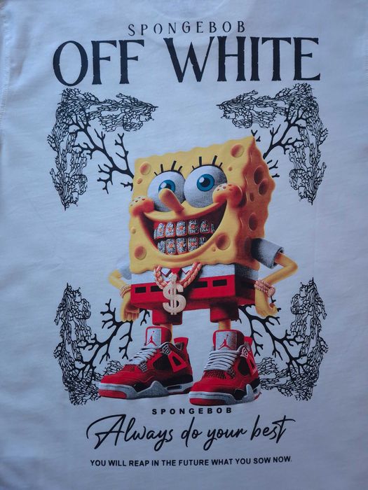 Off White Bawełna S M L XL XXL Biały Męski T-shirt