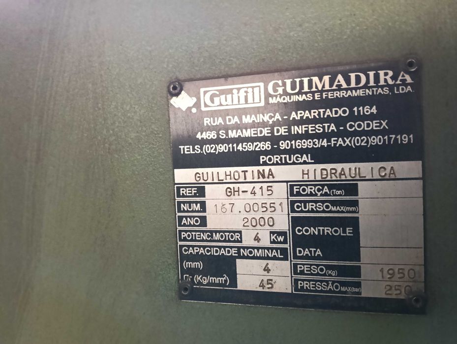 Guilhotina Hidráulica GUIFIL GH415