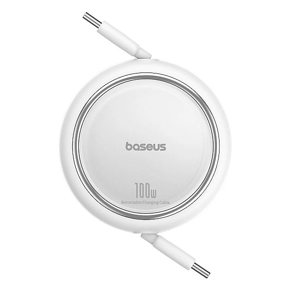 Kabel wysuwany Baseus Free2Draw Mini USB-C - USB-C 100W 1m - biały
