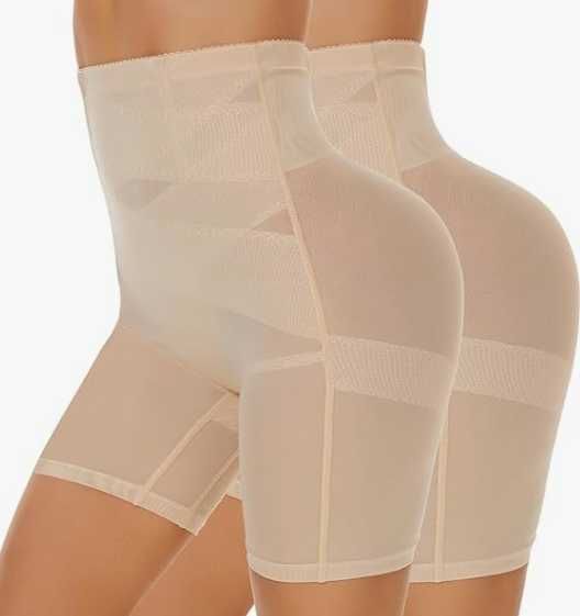 SIMIYA Beżowe Majtki Modelujące XXL – Wysoki Stan, Push-Up,