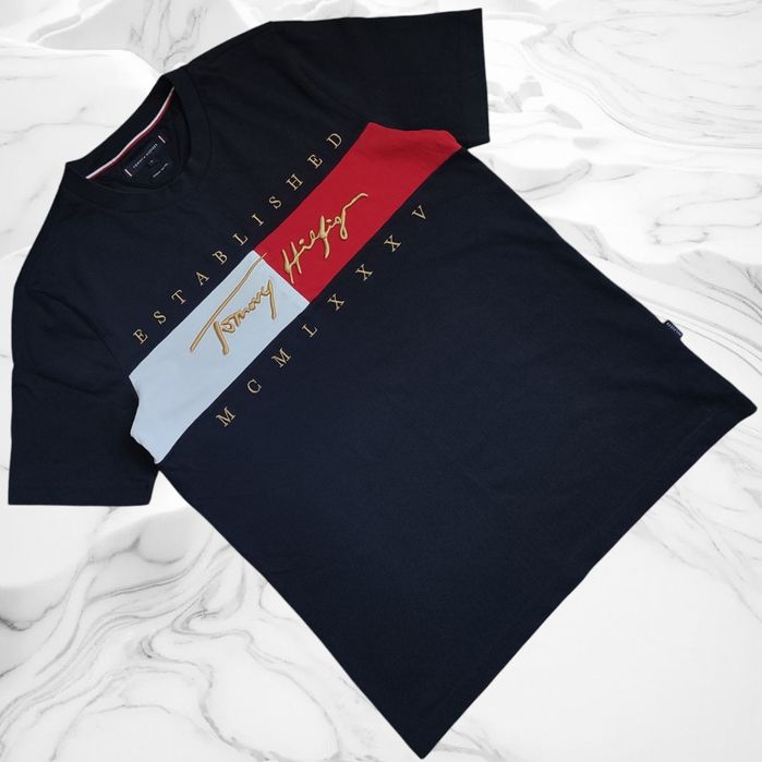 Футболка Tommy Hilfiger MCMLXXXV big logo dark navy limited (Розмір M)
