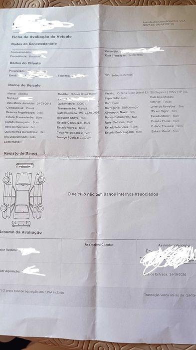 Vendo Skoda Octavia Break Diesel (características em anexo).