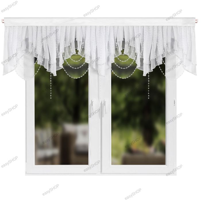 ‼️WYPRZEDAŻ ‼️Bogata dekoracja okna firana z cyrkoniami i kryształami