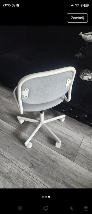 Krzesełko Ikea Orfjall szare do biurka