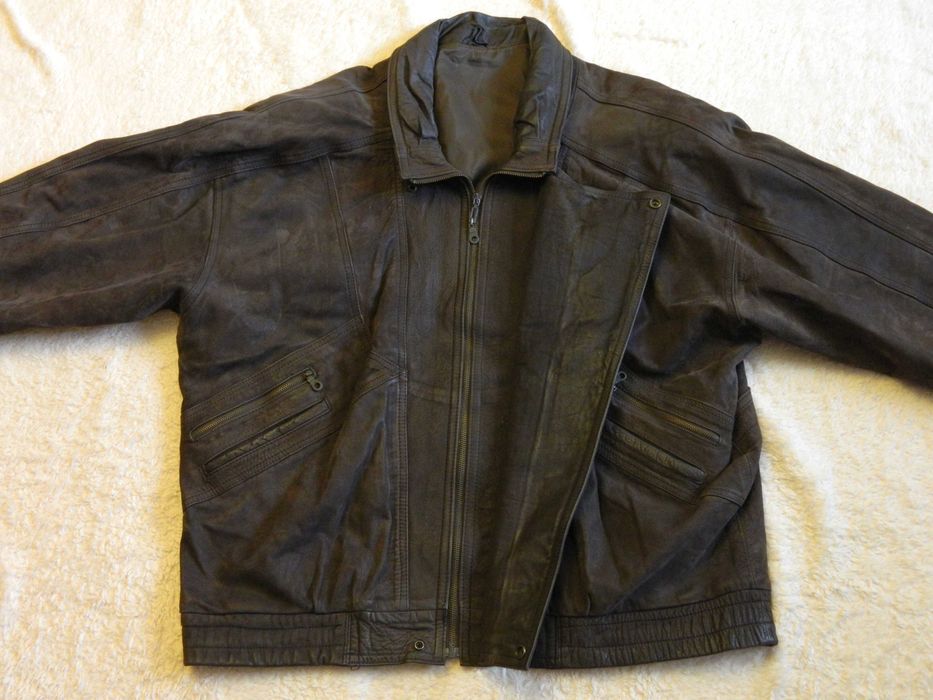 Kurtka skórzana z nabuku.