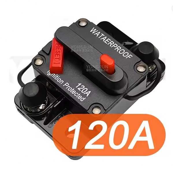 Disjuntor / Fusível Armado Manual 120A - Áudio Auto, Autocaravanas, Barcos e Solar (Novo)