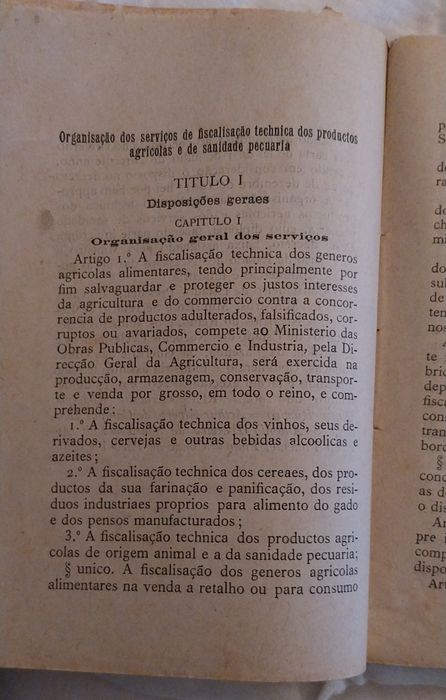 Produtos agriculas-Regulamento para a fiscalização dos produtos agríco