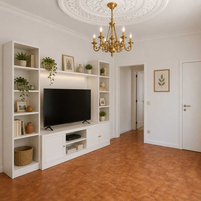 Apartamento com 1 quarto, cozinha, jardim e estacionamento