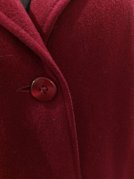 Płaszcz bordowy 7XL 54 wełniany 100% wełna burgund