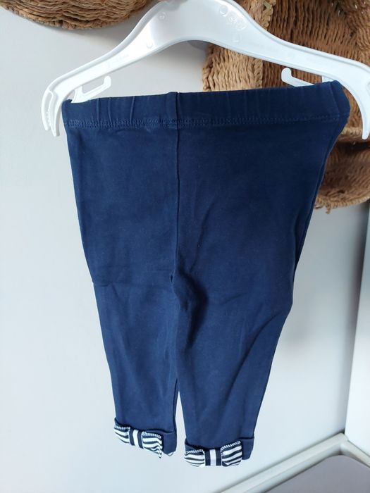 Legginsy granatowe 68 74 kokardki Ralph