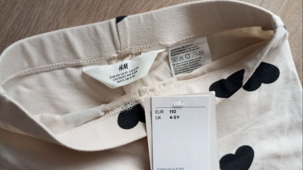 Rozszerzane legginsy H&M r 110 2-PAK