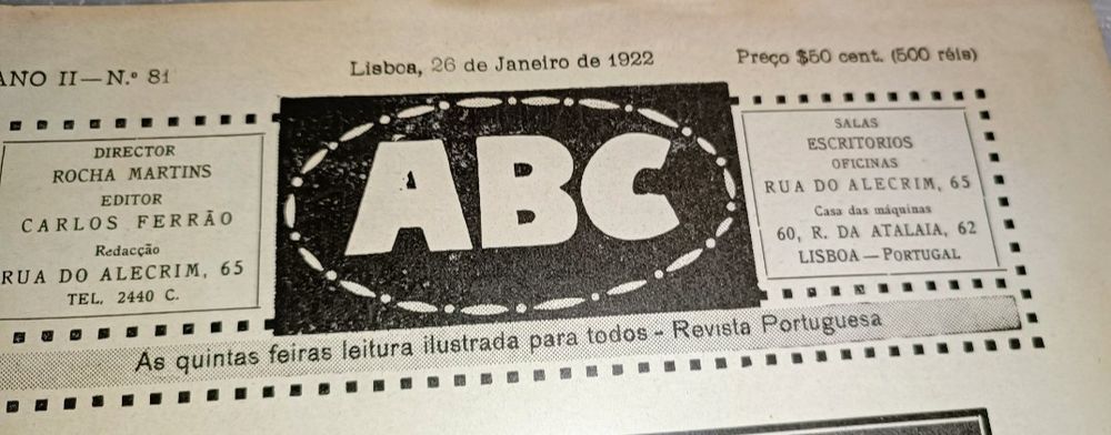 Antigas Revistas ABC capas desenhos Stuart Carvalhais Anos 20