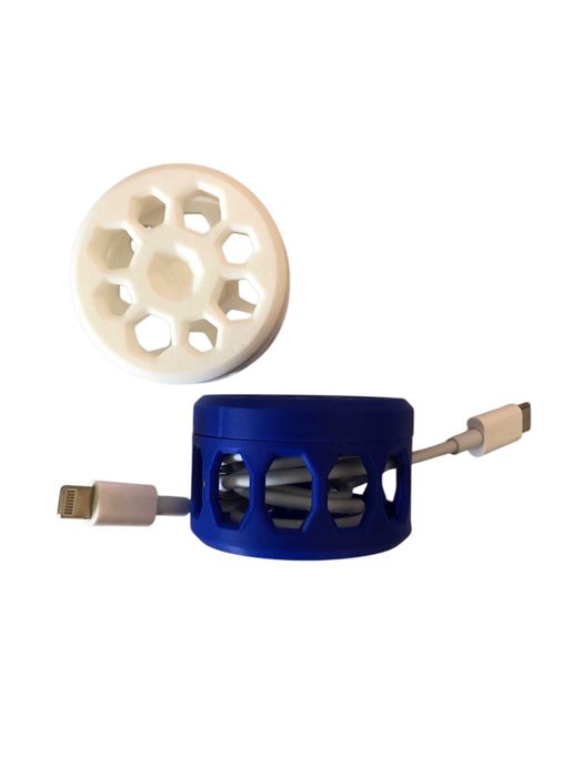 Organizador / Enrolador de Cabos USB - Impressão 3D (Design Favo de Mel)