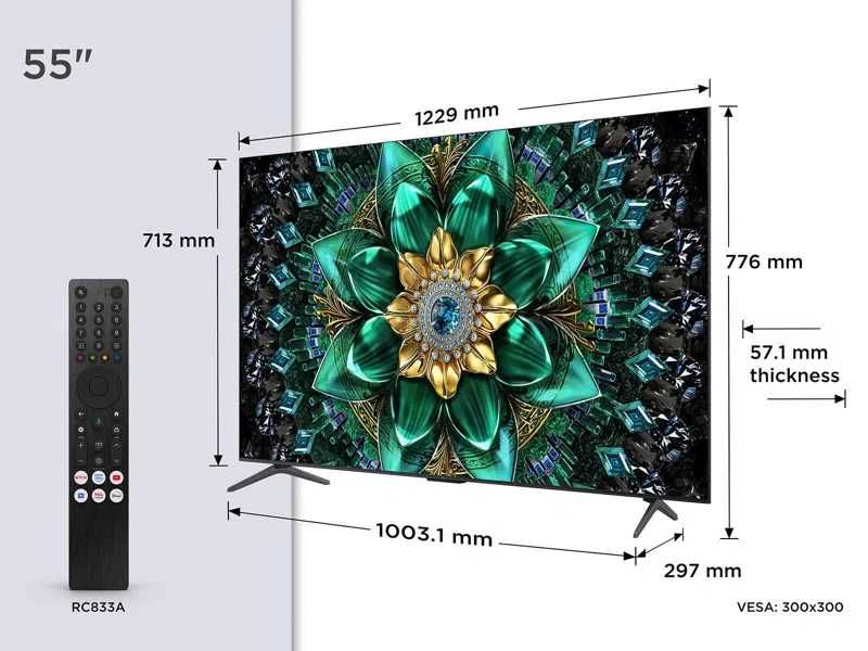 Телевізор TCL QD-Mini LED 55Q6C 144 Гц Нові! Запечатані!