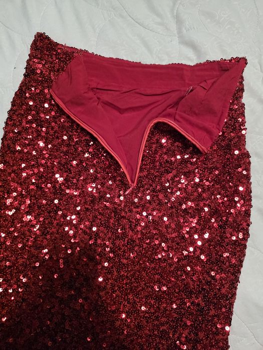 Спідниця юбка в паєтках червона