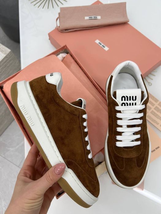 Sneakersy Miu Miu! Najnowszy model! Zamszowe! Skóra naturalna! 36-41