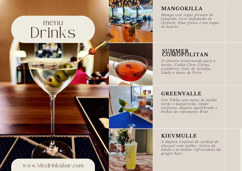 Serviço de bar e eventos.