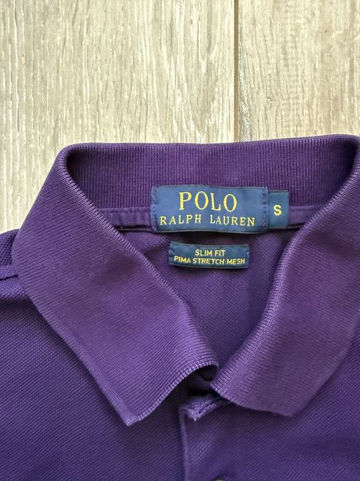 Поло Polo Ralph Lauren (Slim Fit Pima Stretch Mesh) фіолетова