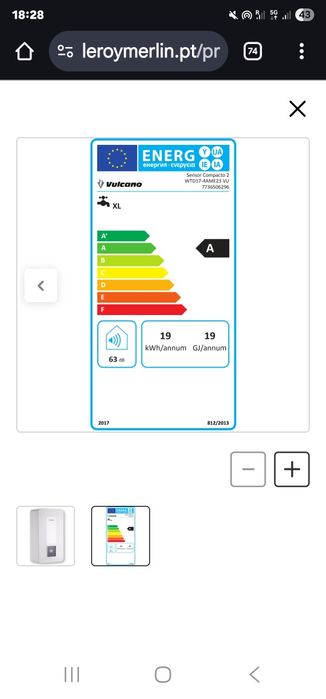 Esquentador a gás Natural estanque VULCANO WTD17-4AMEV 17L NATURAL