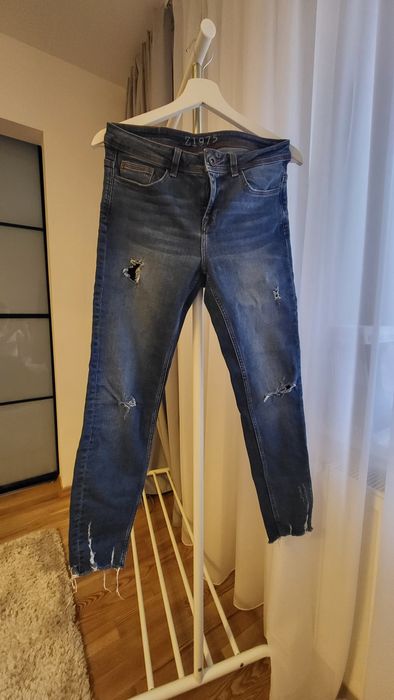 Spodnie premium jeansy skinny fit Zara r. 38 przetarcia rurki
