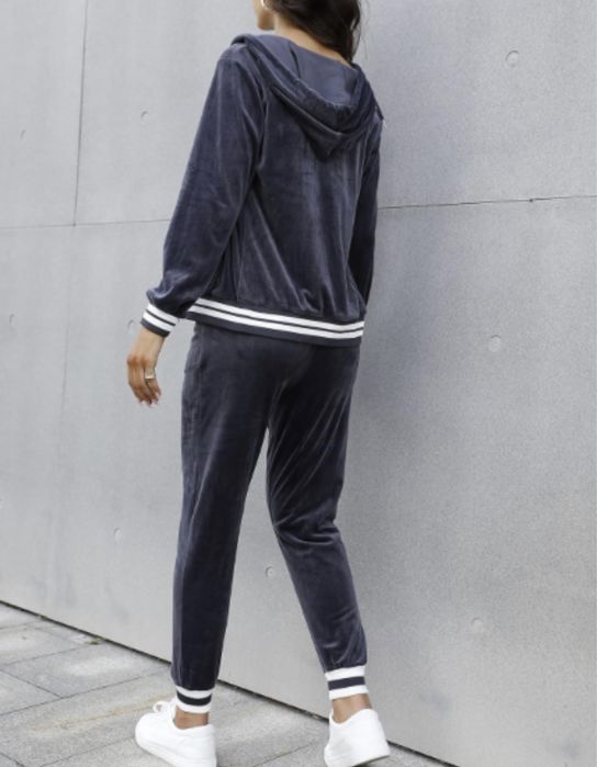 Enjyam Damskie welurowe zestaw dresowy