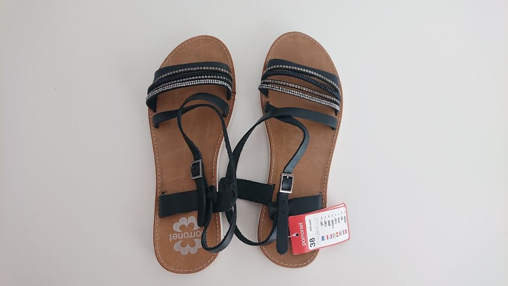 Czarne sandały Porronet rozmiar 38