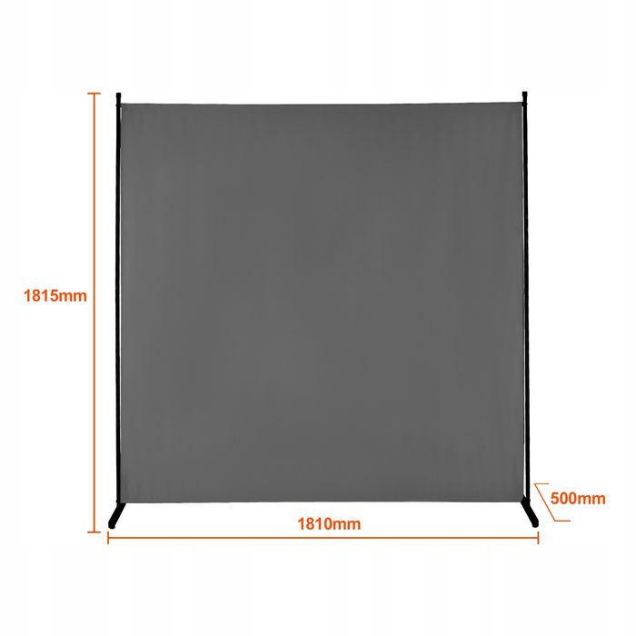 VEVOR ściana działowa 1 panel 180 cm szara solidna rama oxford
