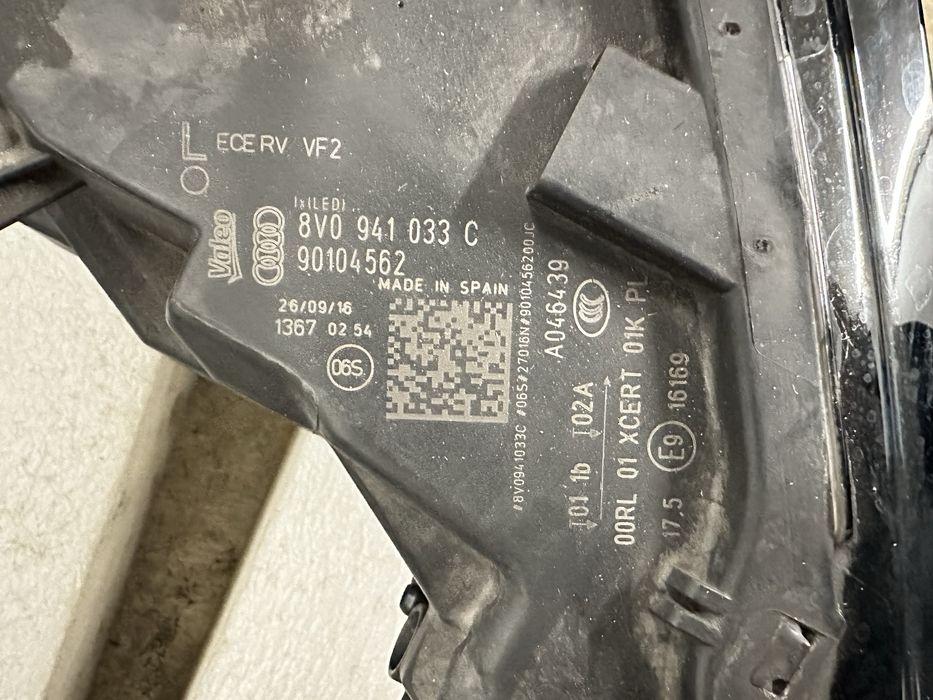 Audi A3 full led передние фары Ауди А3 европа, рестайлинг