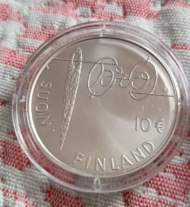 Coin  Finland 10€ 2019 Minna Canth Silver  Rare silver coin  From Finland Rare