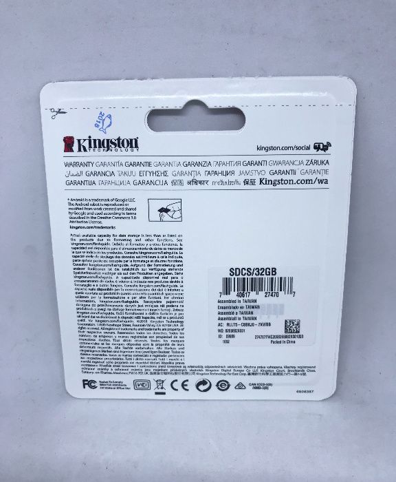 Kingston 32GB Memory Card with Micro SD Adapter – New / Sealed64550785468675121