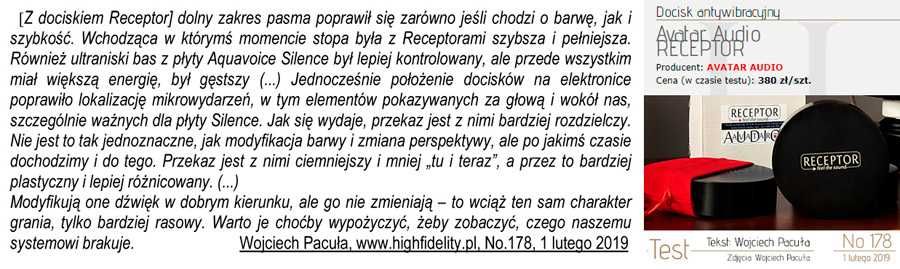 Docisk antywibracyjny Avatar Audio RECEPTOR